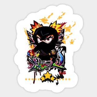 Graffiti Star Ninja Sticker